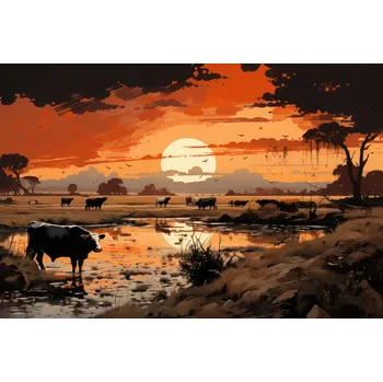 Plakát Plakát Večerní Pastoraál bez rámu 91,5 x 61 cm