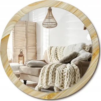 Zrcadlo Nástěnné zrcadlo s grafikou na skle - Abstraktní vzor, velké, průměr 100 cm