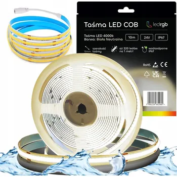 LED páska LED Neon COB pásek 24V 10m 320 diod 4000K BÍLÁ NEUTRÁLNÍ VODĚODOLNÝ IP67