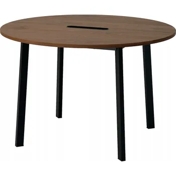 Konferenční stolek IKEA MITTZON Konferenční stůl kulatý 120x75 cm ořech/černá