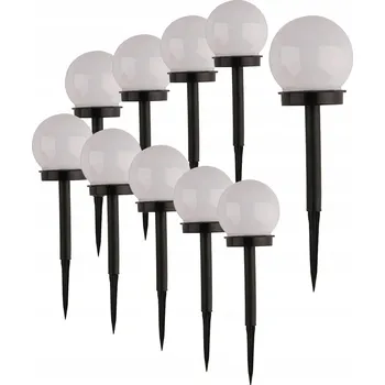 Venkovní osvětlení Sada 10x Solární zahradní lampa LED STUDENÁ BÍLÁ KOULE