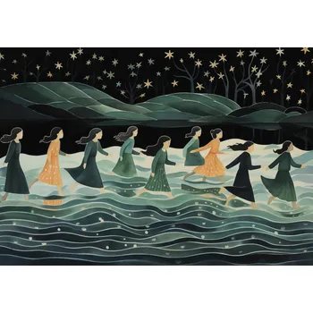 Plakát Plakát Noční průvod bez rámu 66,5 x 46,5 cm