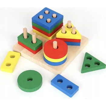 ostatní stavebnice DŘEVĚNÁ TŘÍDIČKA TVARŮ HRAČKA STAVEBNICE SKLÁDAČKA