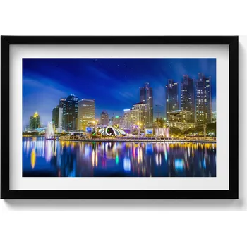 Obraz Dekorativní nástěnný obraz v rámu s grafikou Barevné město 60x40 cm