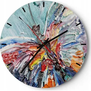 Hodiny Velké nástěnné hodiny 40x40 Abstrakce Skleněné hodiny Kulatý Tiché