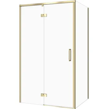CERSANIT Obdélníkový sprchový kout LARGA zlatý, levý, 120x80, čiré sklo S601-472
