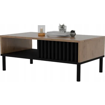 Konferenční stolek Konferenční stolek Malecki Meble obdélníkový 90 x 50 x 34 cm černý, dub lancelot