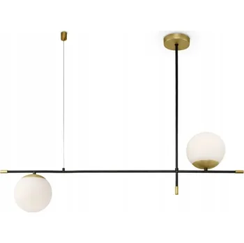 Závěsné svítidlo lustr horizontální černé zlaté skleněné bílé koule Maytoni