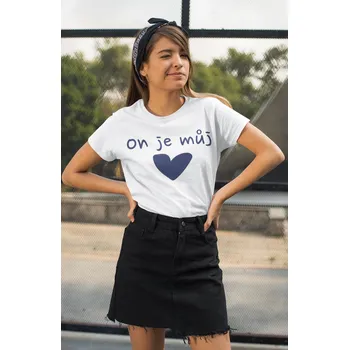 AveTech Valentýnské tričko On je můj Velikost: XS