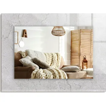 Zrcadlo Stylové Zrcadlo Nástěnné Obdélníkové 80x60 cm Vzhled prasklého betonu