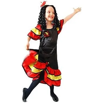 Karnevalový kostým ŠPANĚLSKÝ ŽENSKÝ KOSTÝM S VOLÁNKY, SENIOR 110-116