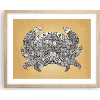 Obraz Obraz plakát na zeď v rámu světlý dub 50x40 krab foto plakáty do obýváku