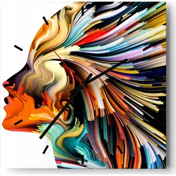 Hodiny Velké nástěnné hodiny 40x40 Abstrakce Skleněné tiché hodiny