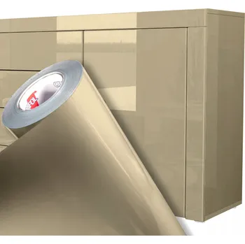 Tapeta Samolepicí fólie, Fólie na nábytek šířka 100cm BÉŽOVÁ LESKLÁ