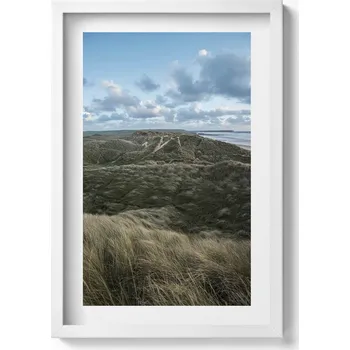 Obraz Dekorace obraz v bílém rámu na zeď Horská krajina luk a trav 40x60 cm