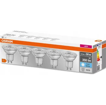 Žárovka 5x LED žárovka GU10 4,3W = 50W 4000K 36° OSRAM