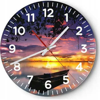Hodiny Kuchyňské nástěnné hodiny 30x30 Krajina Moderní Skleněné hodiny do obýváku Tiché