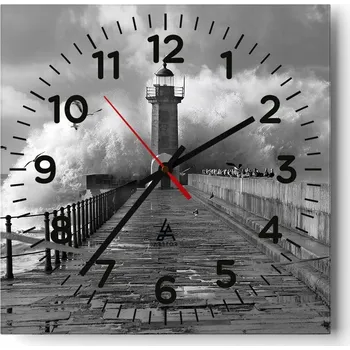 Hodiny Kuchyňské nástěnné hodiny 30x30 Krajina Skleněné hodiny do obýváku Moderní Tiché