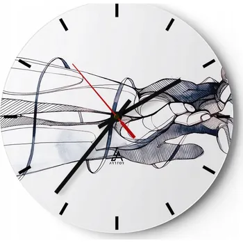 Hodiny Velké nástěnné hodiny 40x40 Abstrakce Skleněné hodiny Kulatý Tiché