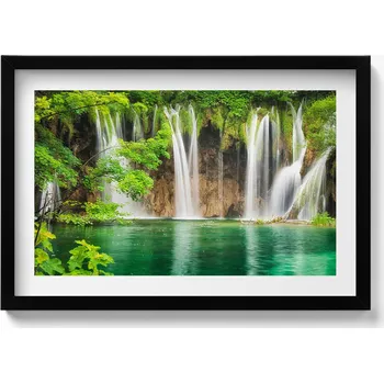 Obraz Obraz na zeď Příroda - vodopád, jezero a rostliny 60x40 cm