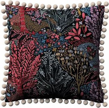 Povlak na polštářek Povlak na polštář 45x45 barevné rostliny na černém pozadí