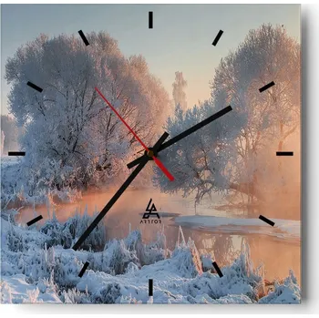 Hodiny Velké nástěnné hodiny 40x40 Krajina Skleněné hodiny Tiché