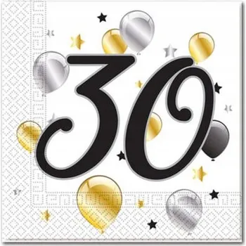 Papírový ubrousek Ubrousky 30. NAROZENINY BALÓNKY - 20 ks