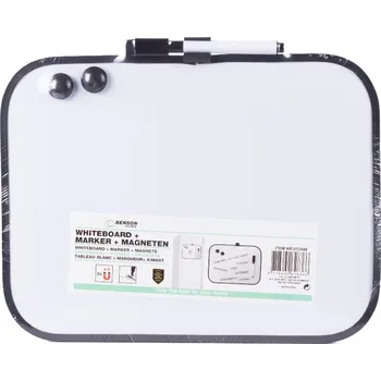 Kancelářský nábytek MAGNETICKÁ tabule stíratelná za sucha BÍLÁ 28x22cm, fix a magnety 22x28cm
