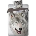 Bavlněné povlečení Wild Vlk 140x200 cm šedé