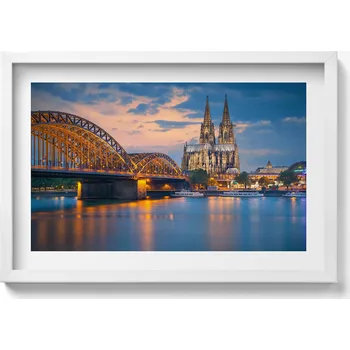 Obraz Dekorace obraz v bílém rámu na zeď do obýváku Pohled na radnici 60x40 cm