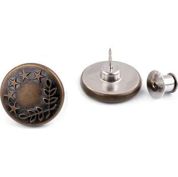 Knoflík Riflový knoflík odnímatelný velikost 32" Varianta: 1 staromosaz, Balení: 2 ks