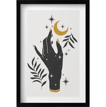 Obraz Dekorativní nástěnný obraz s grafikou Ilustrace ženské ruky a hvězd 40x60 cm
