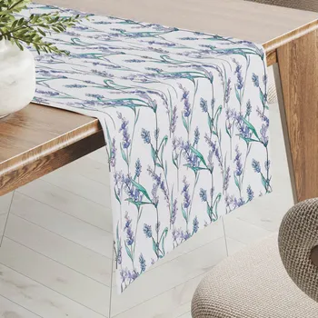 ubrus Teflonový běhoun na stůl TF-088 Levandule na bílém 20x120 cm