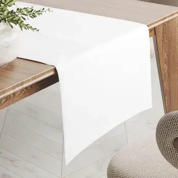 ubrus Teflonový běhoun na stůl TF-027 Bílý bez vzoru 35x120 cm