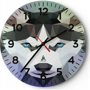 Hodiny Nástěnné hodiny do obýváku 40x40 Abstrakce Kulatý Skleněné hodiny Loft Tiché