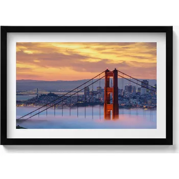 Obraz Dekorativní nástěnný obraz s rámem a grafikou loft Most v San Franciscu 60x40 cm
