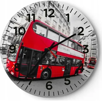 Hodiny Kuchyňské nástěnné hodiny 30x30 Město Moderní skleněné hodiny do obýváku Tiché