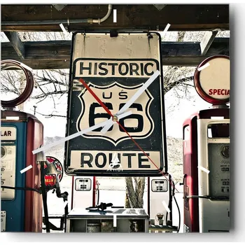 Hodiny Velké nástěnné hodiny 40x40 Vintage Skleněné hodiny Čtvercové Tiché