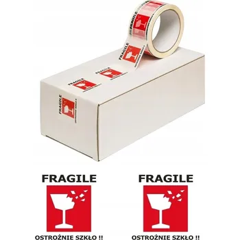 Balicí páska KŘEHKÉ SKLO bílá šířka 48 mm délka 50 m 1 ks