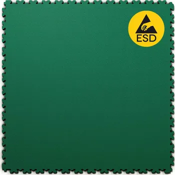 Rohožka Zelená plastová (PVC) zátěžová dlažba Fortelock XL ESD (hadí kůže) - délka 65,3 cm, šířka 65,3 cm, výška 0,4 cm