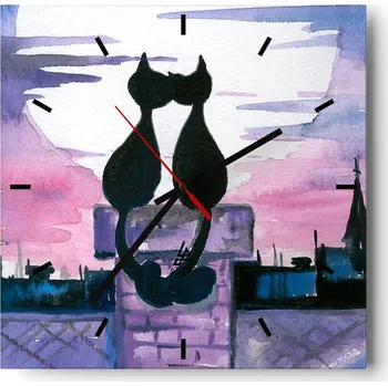 Hodiny Velké nástěnné hodiny 40x40 cm Zvířata Skleněné tiché hodiny