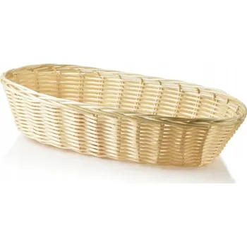 Úložný box Košík na stůl na příbory a pečivo oválný polyratan 30 cm slámový mondex