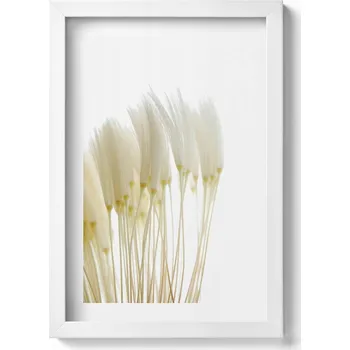 Obraz Ozdobný nástěnný obraz s rámem a grafikou loft Bílé jemné trávy 20x30 cm