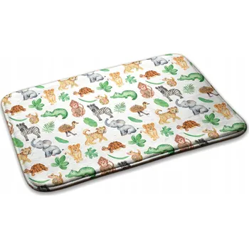 Koberec Měkká Hrací Podložka Koberec pro Děti Zvířátka a Listy 75x45 cm