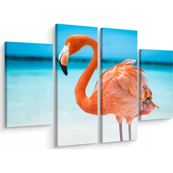 Obraz Obraz Čtyřdílný (Tetraptych) PTÁK Plameňák Moře Příroda 80x60