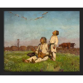 Obraz Plakát Čápi v rámu 52,8 x 42,8 cm