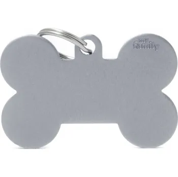 psí známka MY FAMILY XL BONE GREY ALU