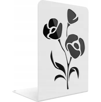 Obraz Podpěrka na knihy - KVĚTINY - bílá