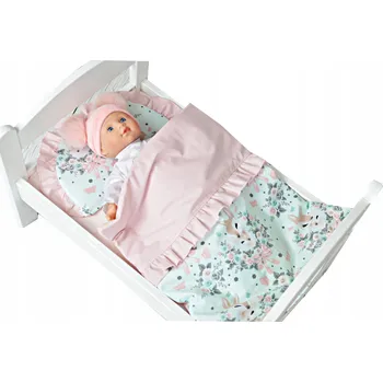 Povlečení POVLEČENÍ DO KOČÁRKU PRO PANENKY BAVLNA PEŘINKA POLŠTÁŘEK DO POSTÝLKY VOLÁNKY