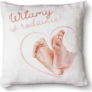 Obraz Pohodlný dekorativní polštář s prémiovým s potiskem 40x40 - Vítejte v rodině